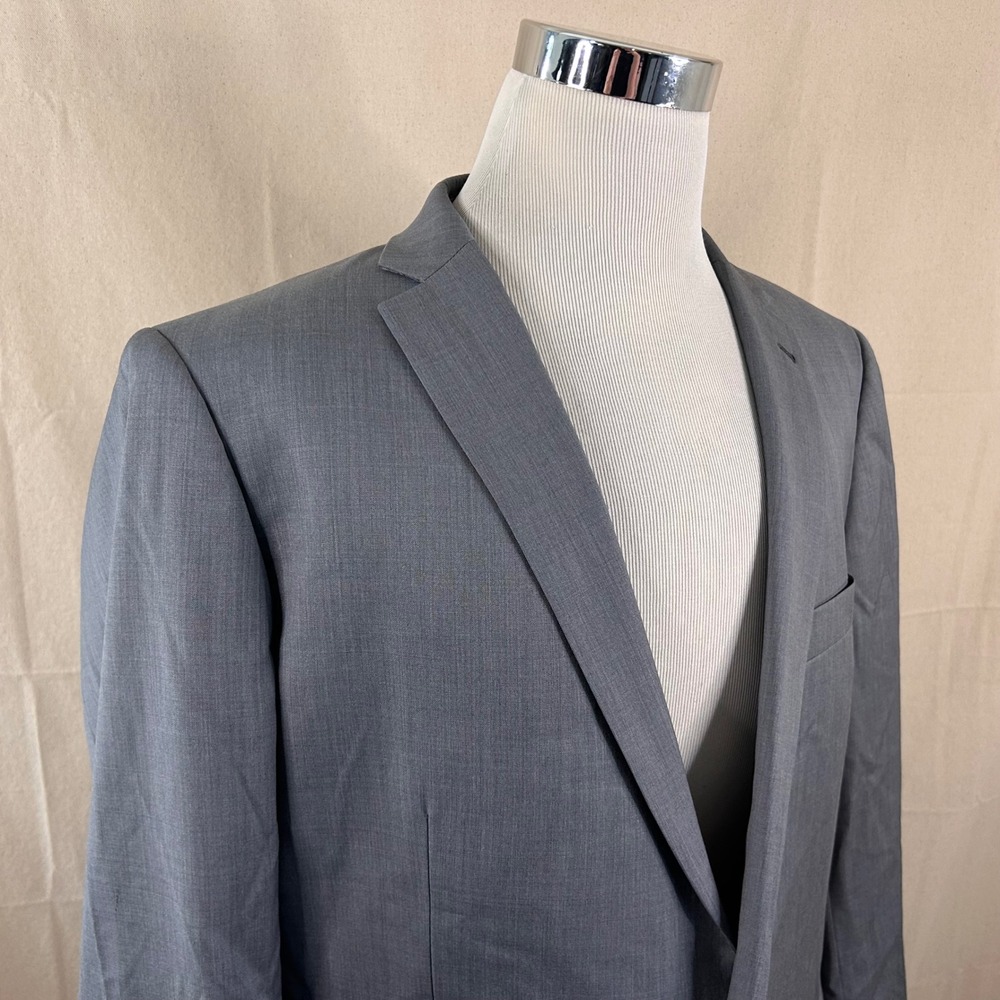 Indochino 50R Bespoke Sport Coat 100%Wool Gray Two Button Lined Vented